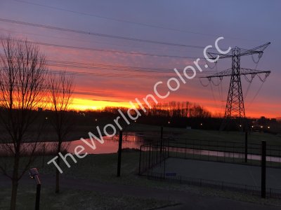 Sunset Prins Alexander Polder, Rotterdam